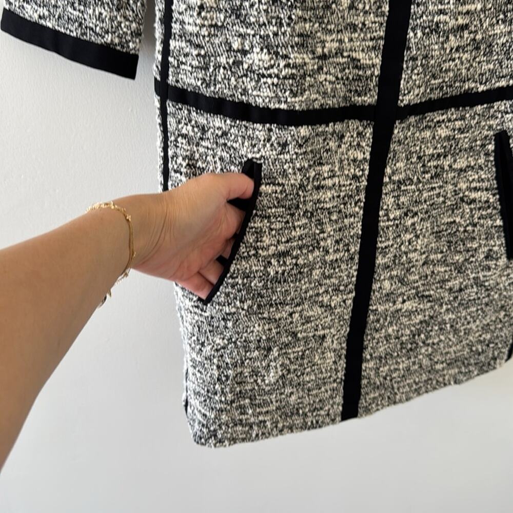Rag & Bone Camden Tweed Shift Dress Black White Contrast Trim Size 0 - Picture 3 of 7